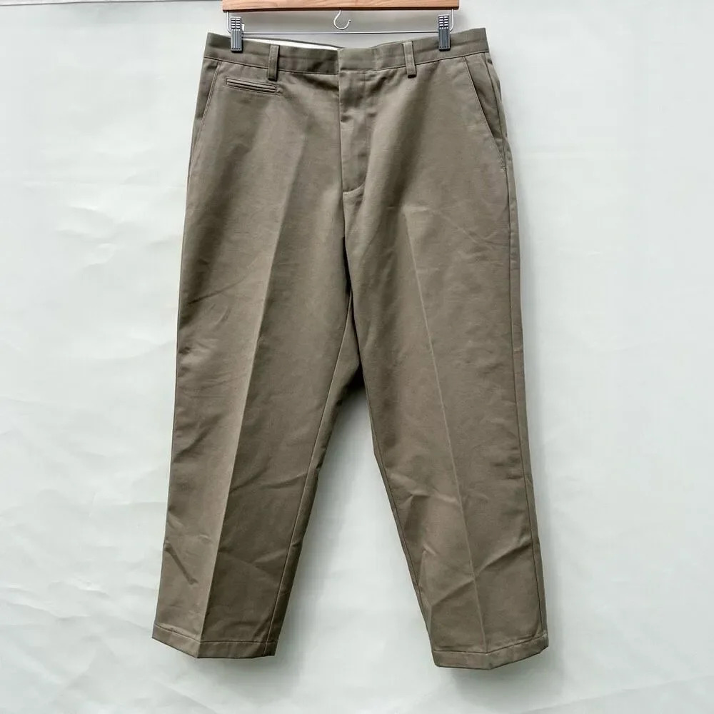 Dockers Men's brown Cotton Flat Front D4‎ Relaxed Fit Dress Pants Size 34X29